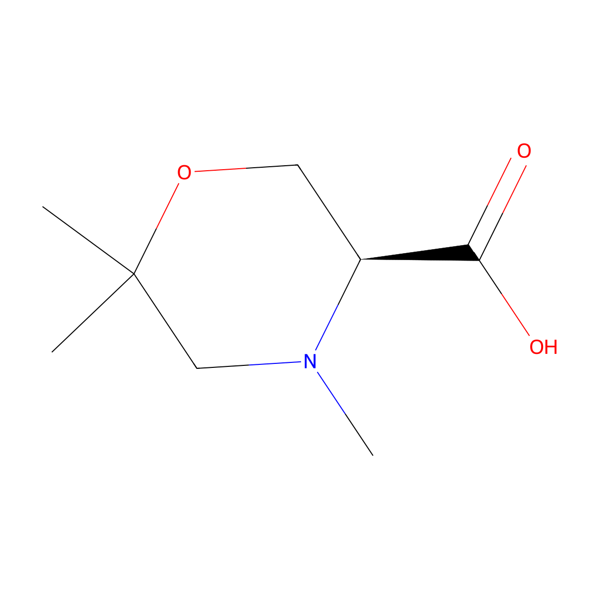 (S)-4,6,6-Trimethylmorpholine-3-carboxylic acid molecular structure, CAS 783349-45-1