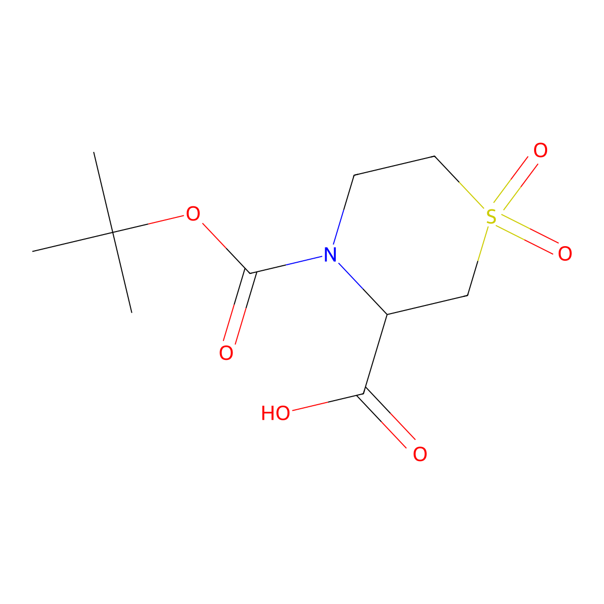 4-[(Tert-butoxy)carbonyl]-1,1-dioxo-1lambda6-thiomorpholine-3-carboxylic acid molecular structure, CAS 783349-77-9
