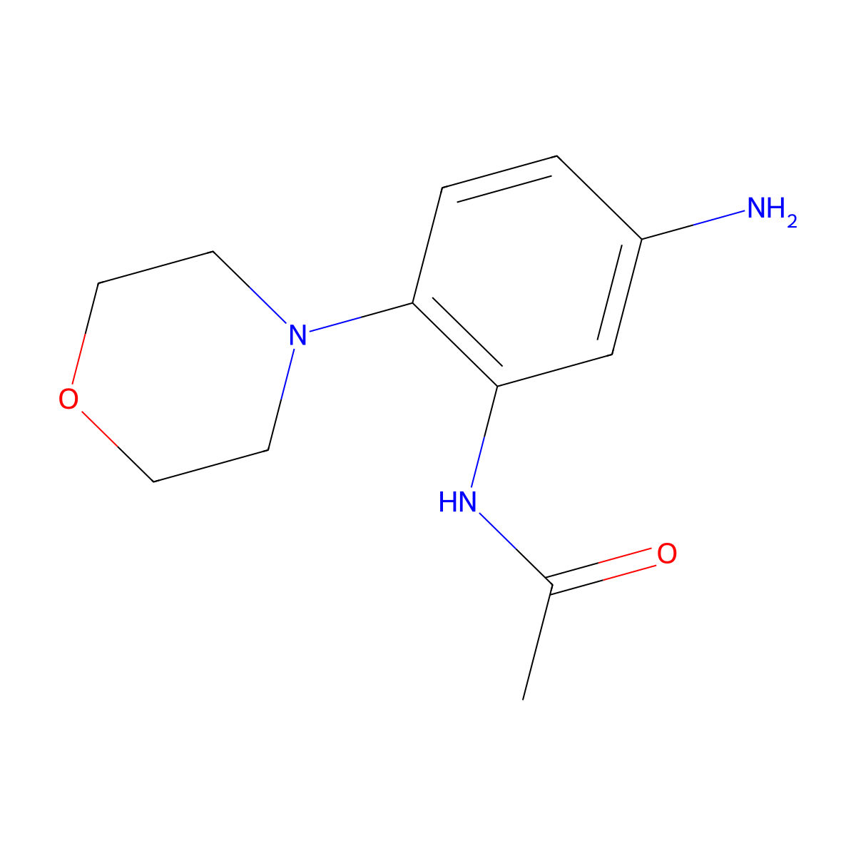 N-[5-amino-2-(morpholin-4-yl)phenyl]acetamide molecular structure, CAS 78335-27-0