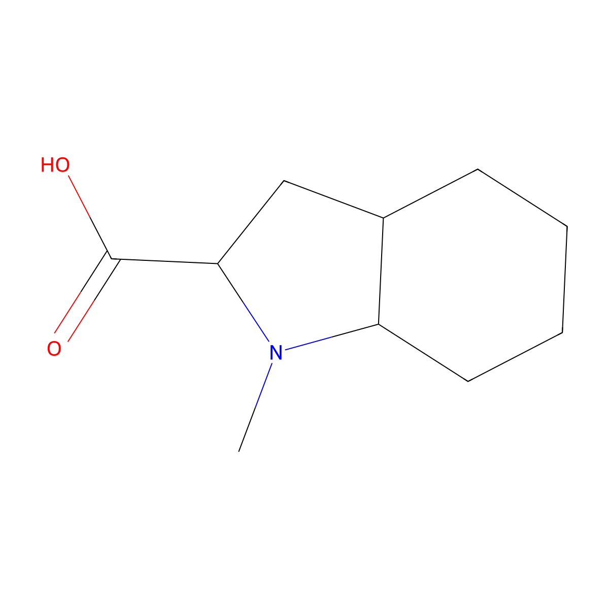 (2S,3aS,7aS)-1-methyl-octahydro-1H-indole-2-carboxylic acid molecular structure, CAS 783352-65-8