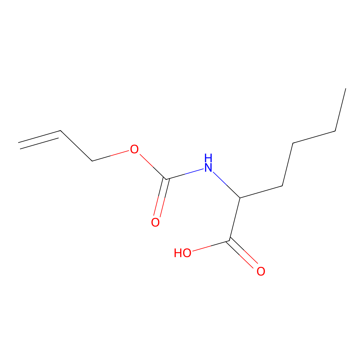 (2S)-2-{[(prop-2-en-1-yloxy)carbonyl]amino}hexanoic acid molecular structure, CAS 783371-62-0
