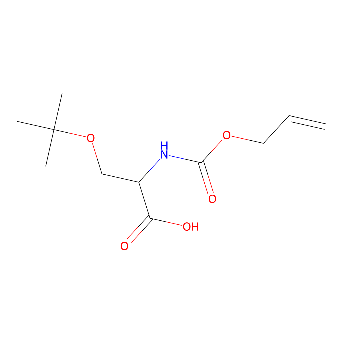 (S)-2-(((allyloxy)carbonyl)amino)-3-(tert-butoxy)propanoic acid molecular structure, CAS 783371-63-1