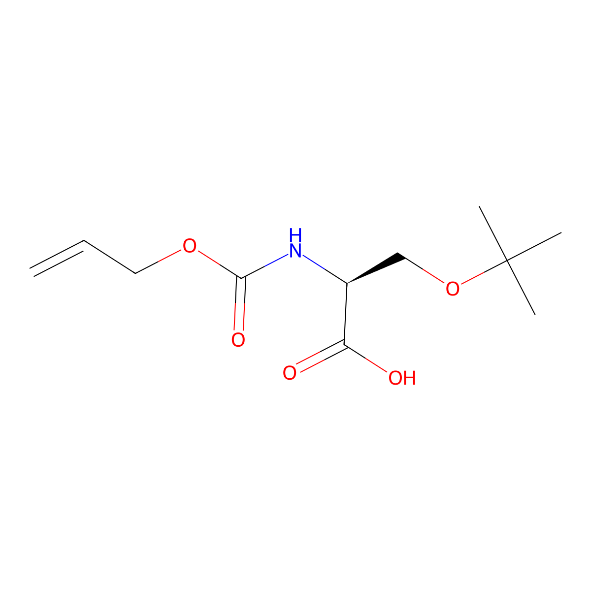 (S)-2-(((allyloxy)carbonyl)amino)-3-(tert-butoxy)propanoic acid molecular structure, CAS 783371-63-1