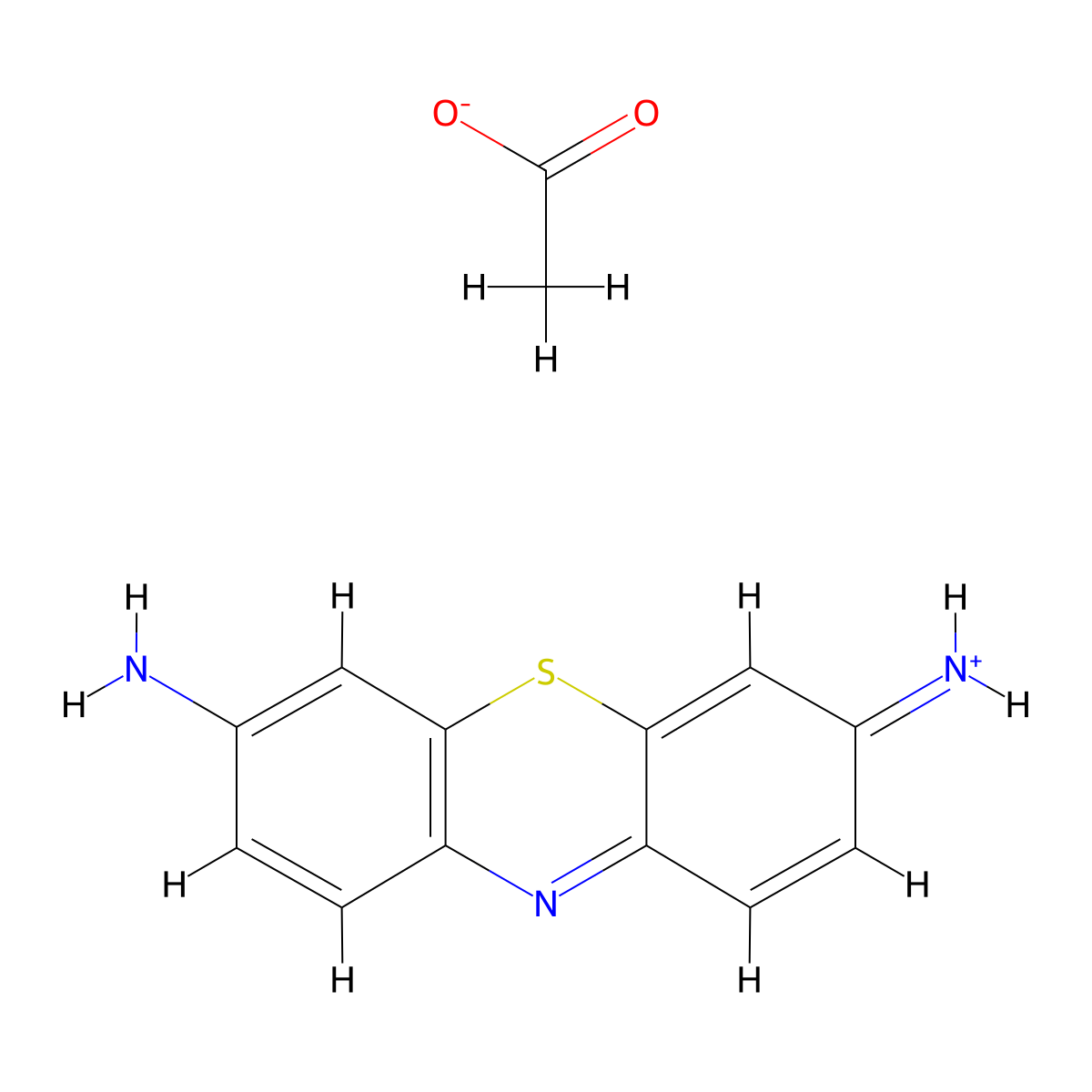 Thionine acetate molecular structure, CAS 78338-22-4