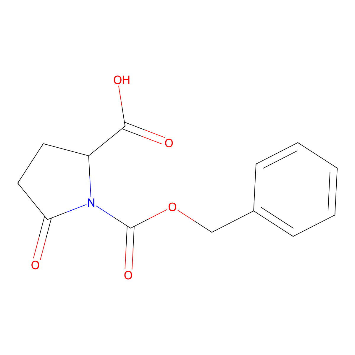 Z-D-Pyr-OH molecular structure, CAS 78339-57-8