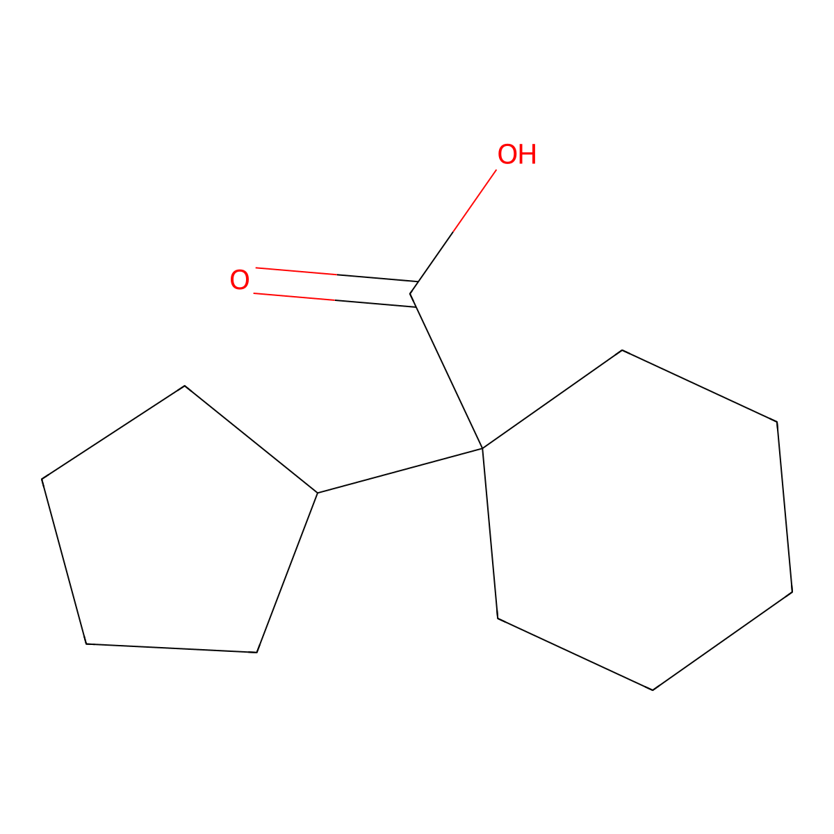 1-Cyclopentylcyclohexane-1-carboxylic acid molecular structure, CAS 78343-35-8