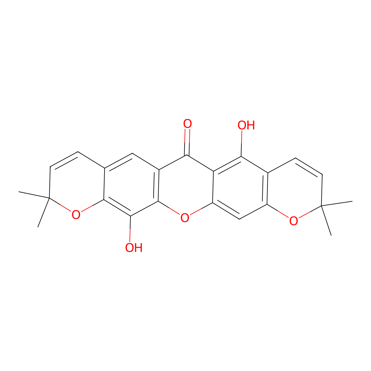 Pyranojacareubin molecular structure, CAS 78343-62-1