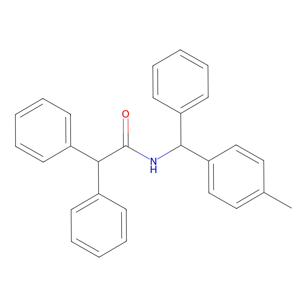 N-[(4-methylphenyl)-phenylmethyl]-2,2-diphenylacetamide molecular structure, CAS 78343-65-4