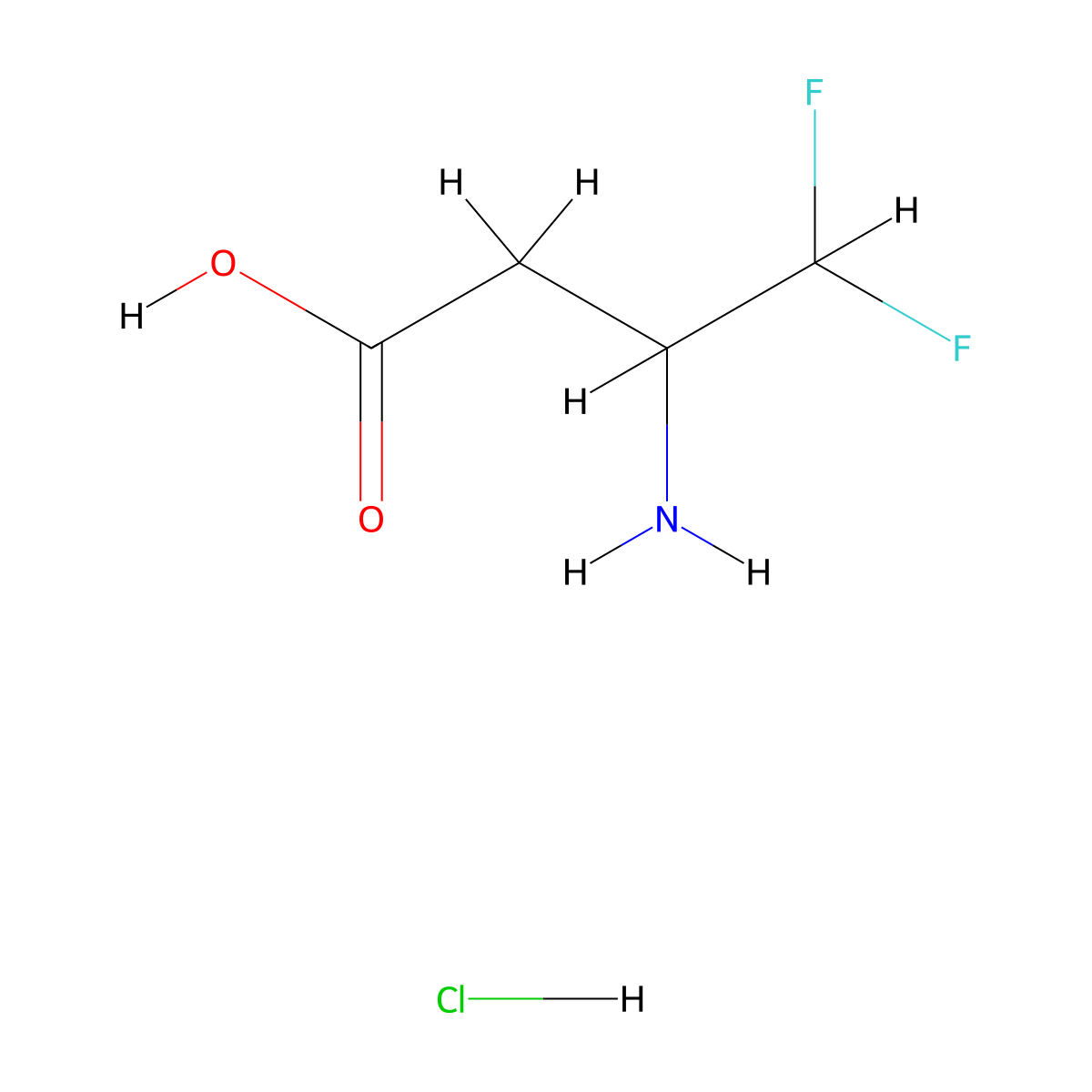 3-Amino-4,4-difluorobutanoic acid hydrochloride molecular structure, CAS 78347-65-6