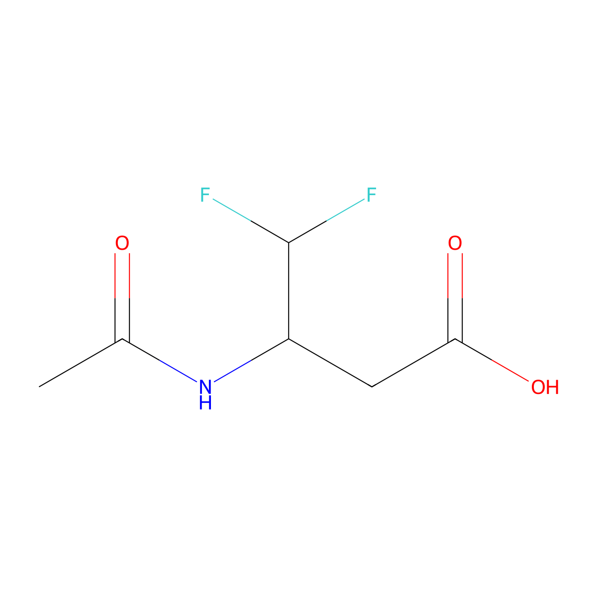 3-Difluoromethyl-3-(1-oxo-ethylamino) propionic acid molecular structure, CAS 78347-66-7