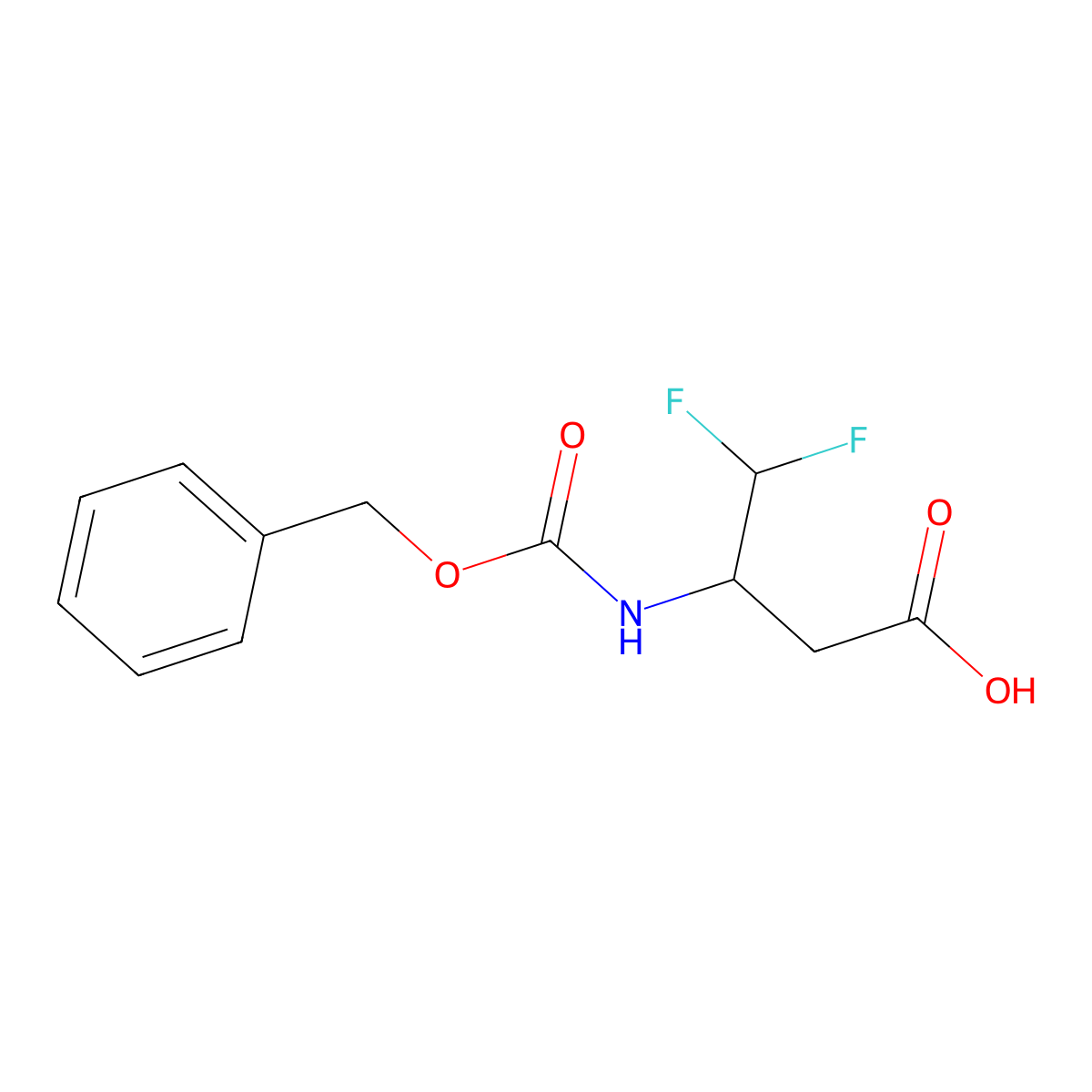 3-{[(Benzyloxy)carbonyl]amino}-4,4-difluorobutanoic acid molecular structure, CAS 78347-67-8