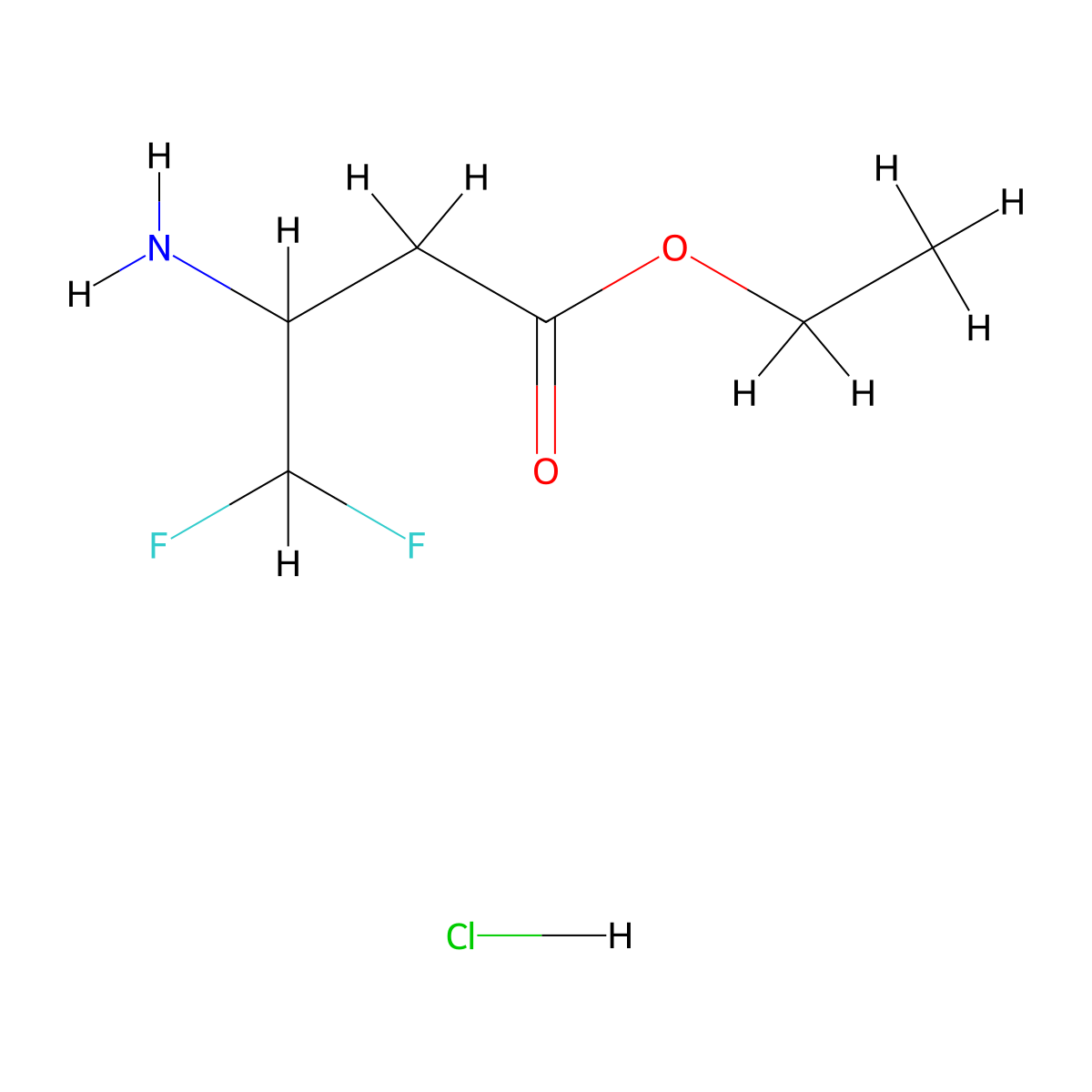 Ethyl 3-amino-4,4-difluorobutanoate hydrochloride molecular structure, CAS 78347-69-0