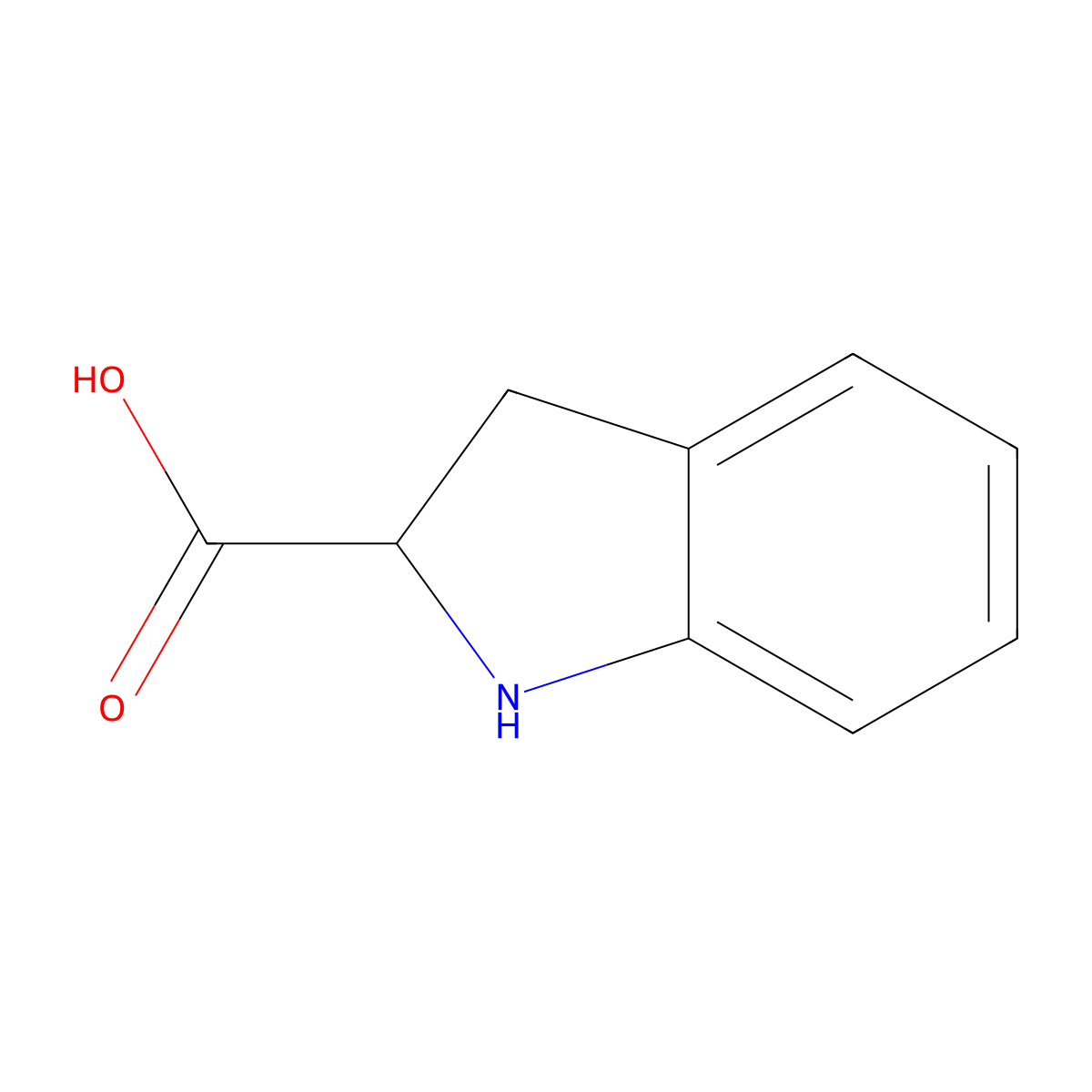 Indoline-2-carboxylic acid molecular structure, CAS 78348-24-0