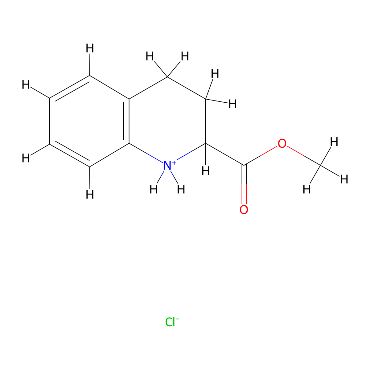 Methyl 1,2,3,4-tetrahydroquinolin-1-ium-2-carboxylate;chloride molecular structure, CAS 78348-26-2