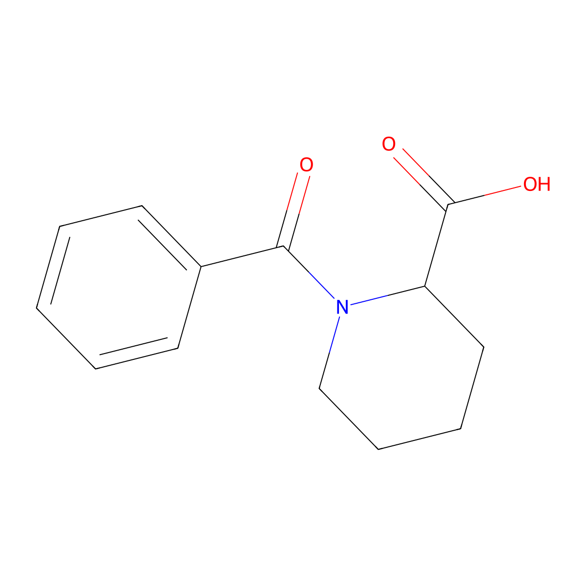 1-Benzoylpiperidine-2-carboxylic acid molecular structure, CAS 78348-46-6