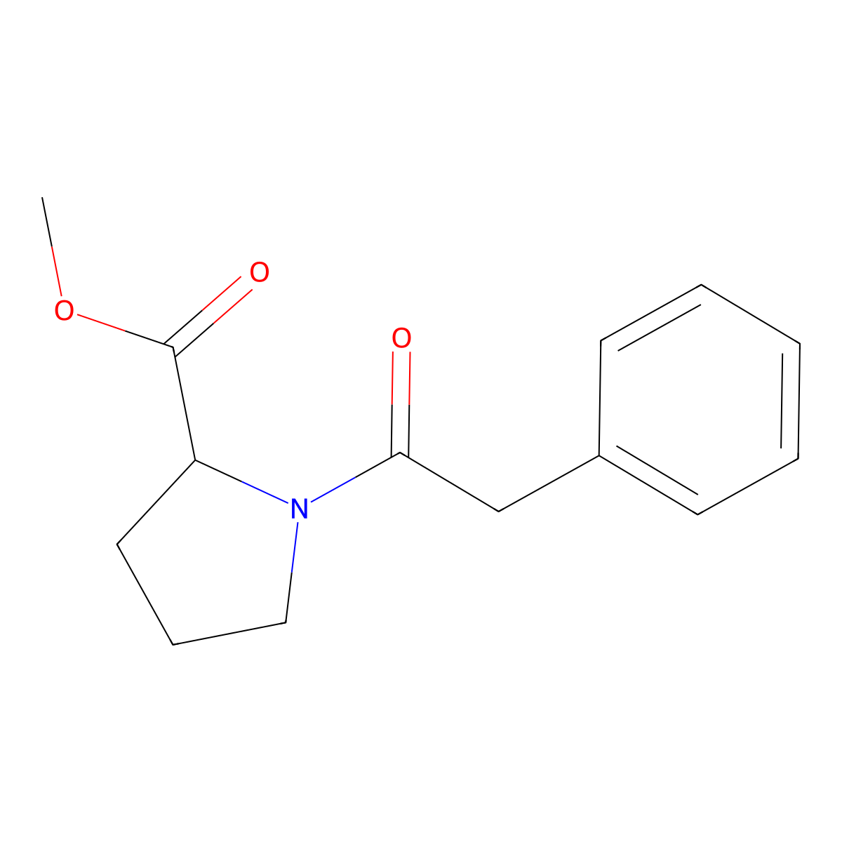 (2S)-1-(phenylacetyl)pyrrolidine-2-carboxylic acid methyl ester molecular structure, CAS 78348-56-8