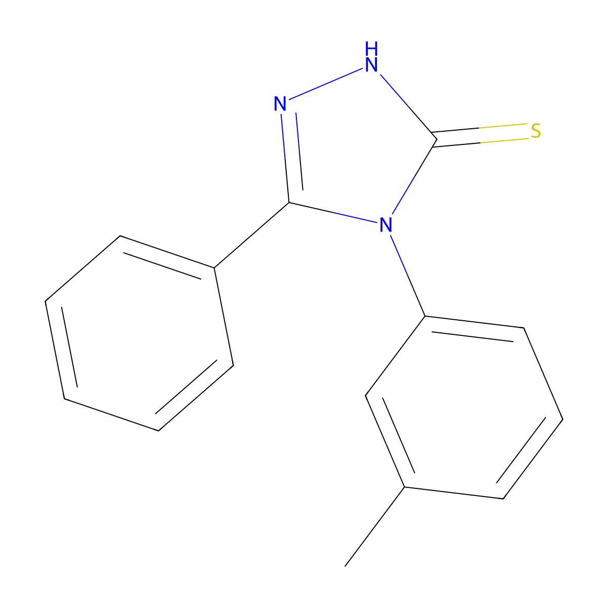 4-(3-methylphenyl)-5-phenyl-4H-1,2,4-triazole-3-thiol molecular structure, CAS 78349-87-8