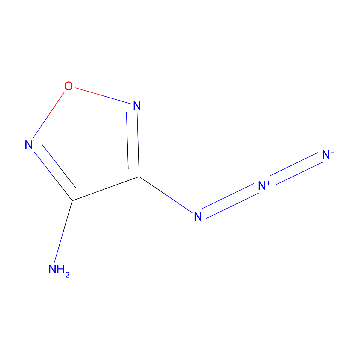 4-Azido-1,2,5-oxadiazol-3-amine molecular structure, CAS 78350-49-9