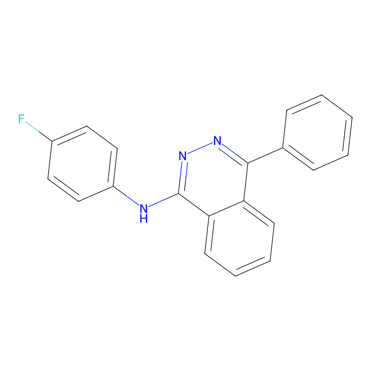 N-(4-fluorophenyl)-4-phenylphthalazin-1-amine molecular structure, CAS 78351-72-1