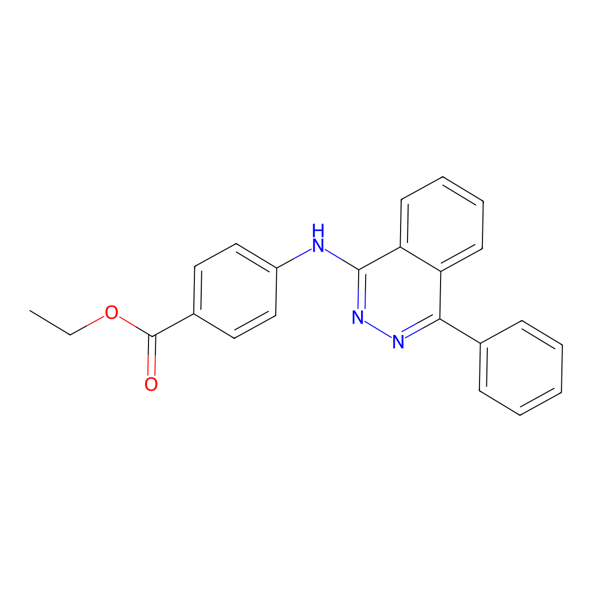 Ethyl 4-((4-phenylphthalazin-1-yl)amino)benzoate molecular structure, CAS 78351-81-2