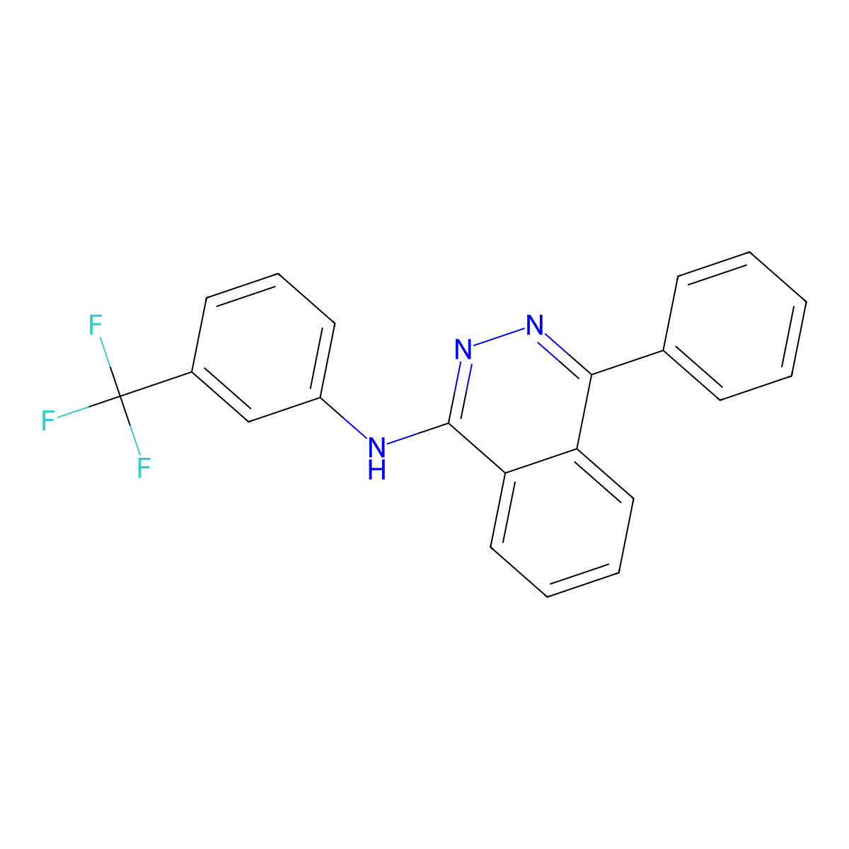 4-phenyl-N-[3-(trifluoromethyl)phenyl]phthalazin-1-amine molecular structure, CAS 78351-86-7