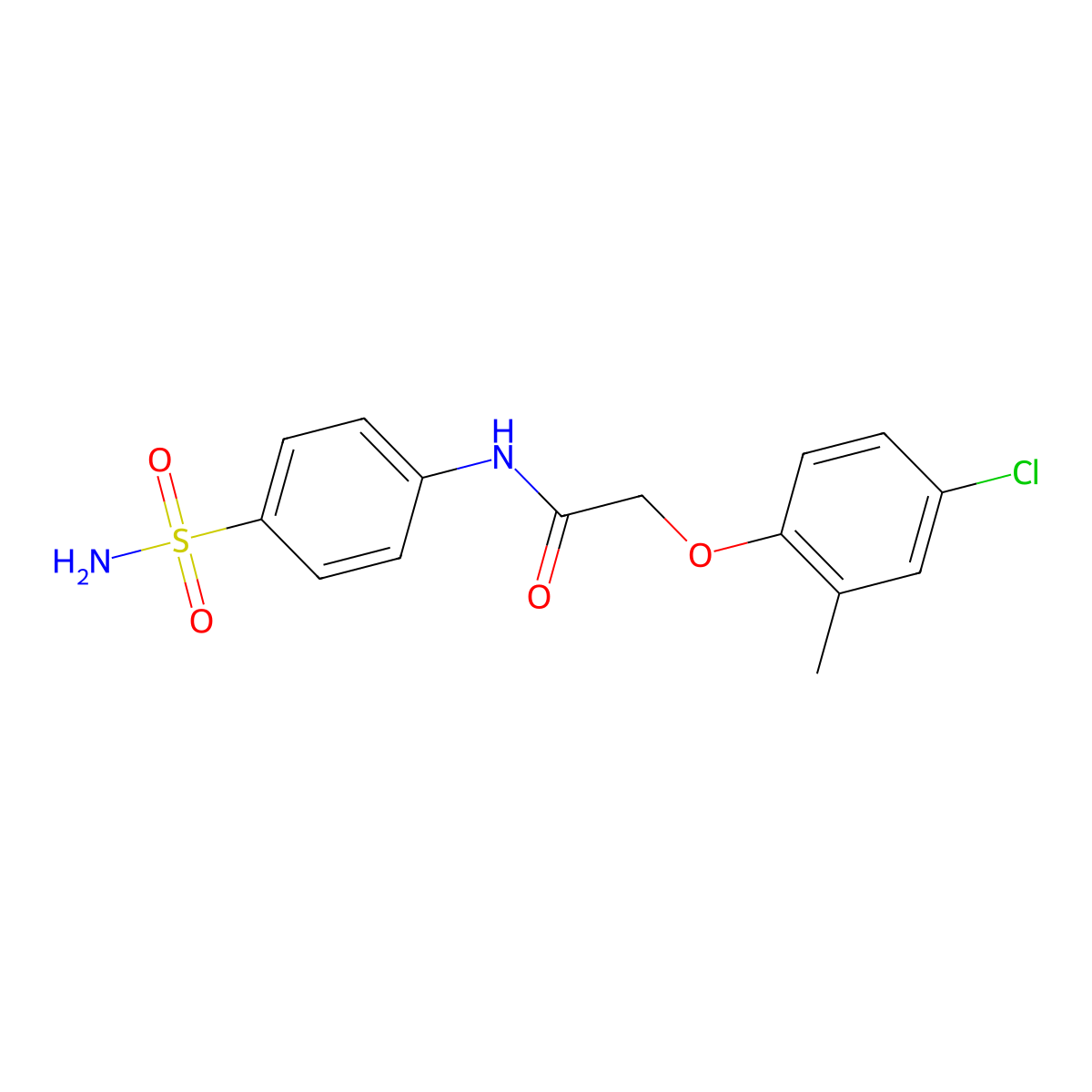 2-(4-chloro-2-methylphenoxy)-N-(4-sulfamoylphenyl)acetamide molecular structure, CAS 78357-43-4