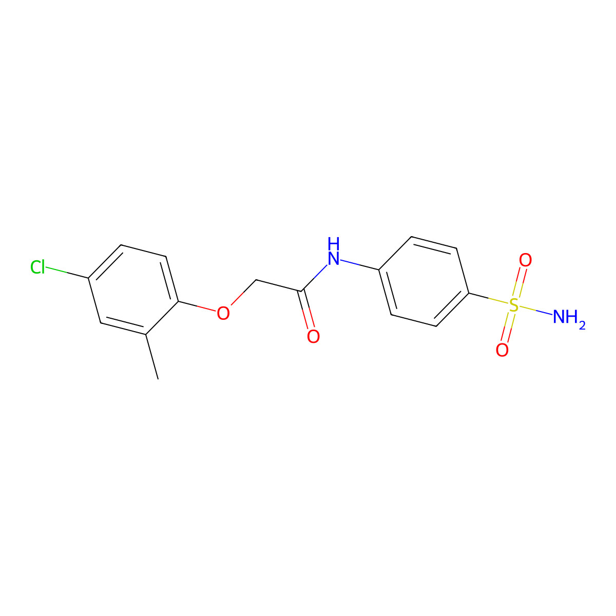 2-(4-chloro-2-methylphenoxy)-N-(4-sulfamoylphenyl)acetamide molecular structure, CAS 78357-43-4