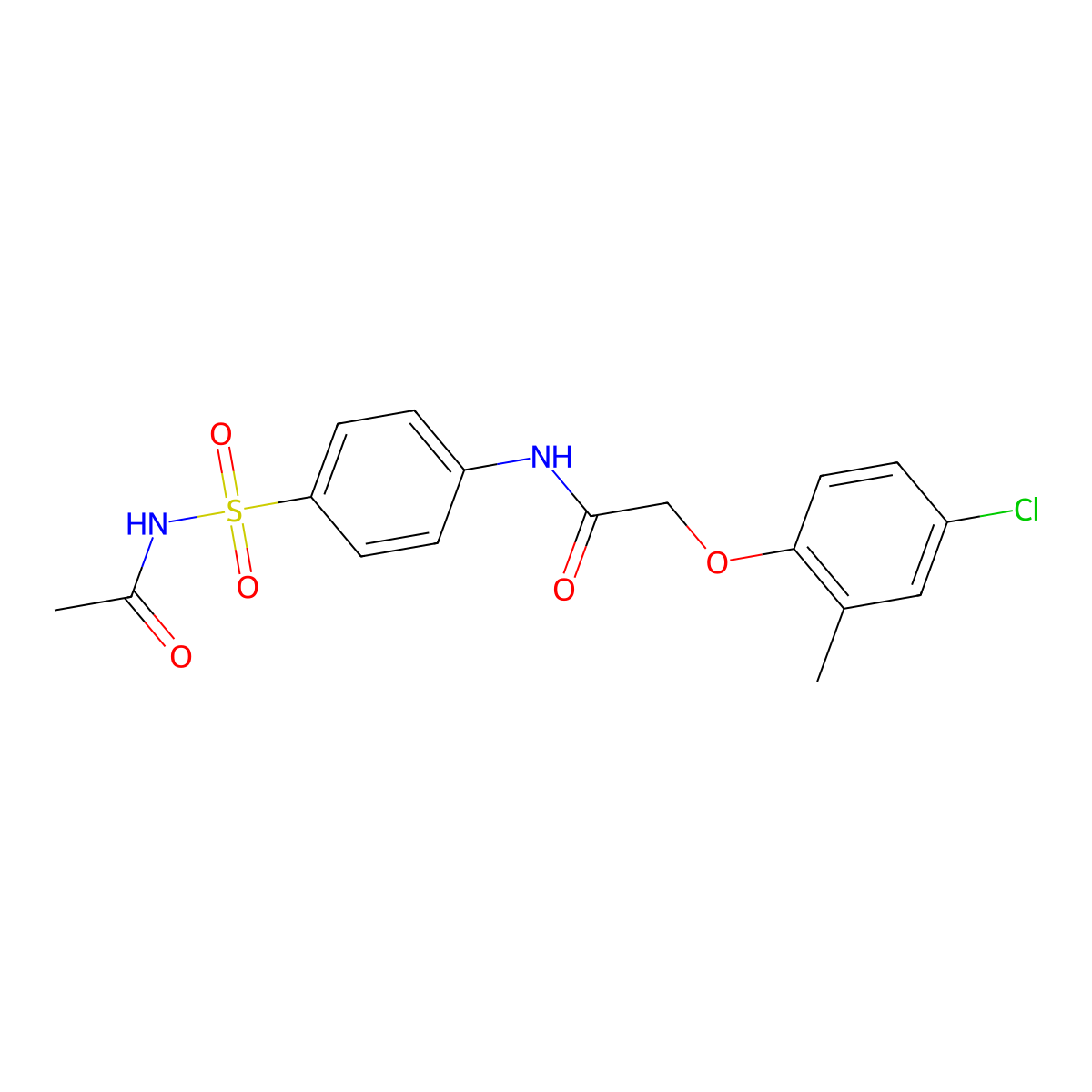 N-[4-(acetylsulfamoyl)phenyl]-2-(4-chloro-2-methylphenoxy)acetamide molecular structure, CAS 78357-58-1