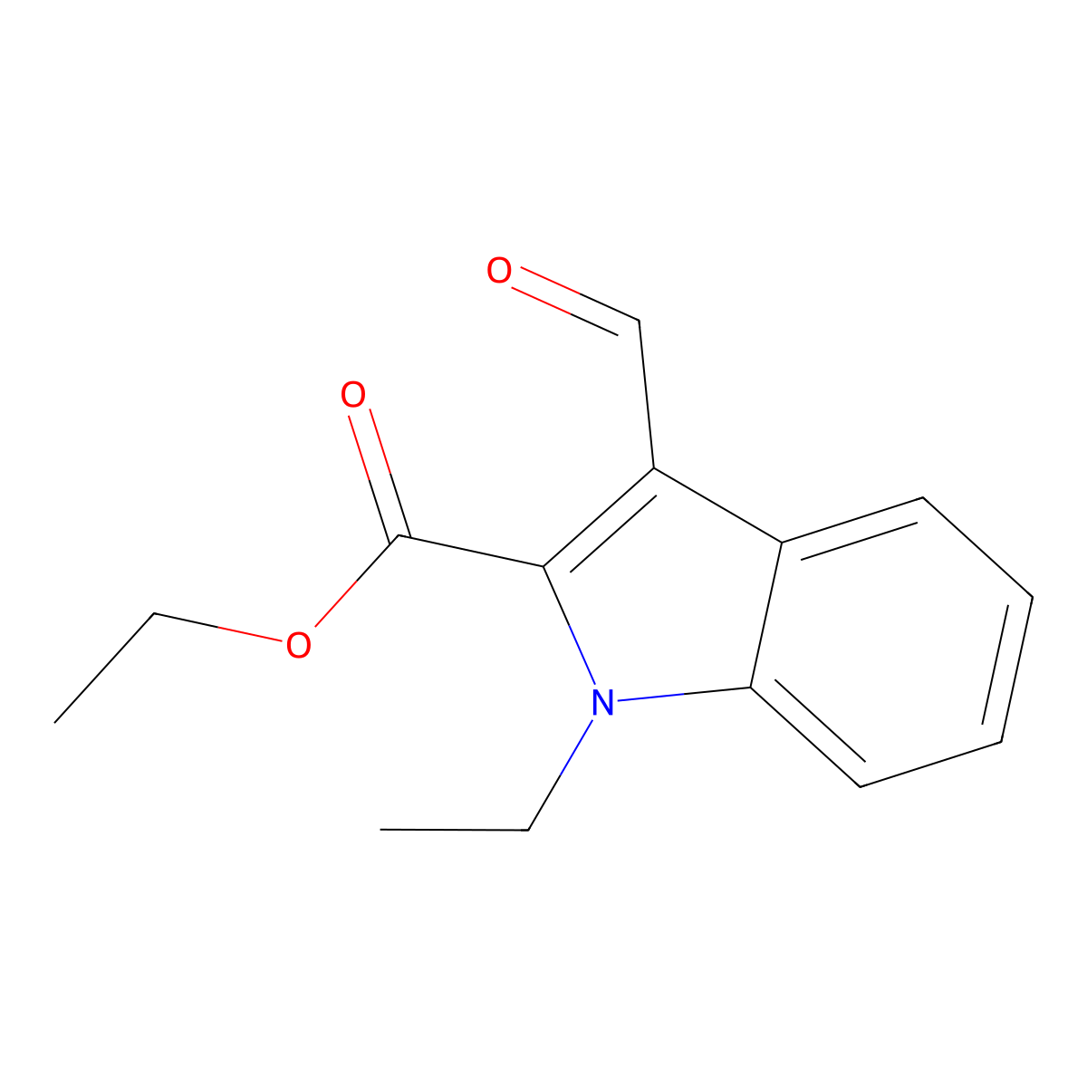 ethyl 1-ethyl-3-formyl-1H-indole-2-carboxylate molecular structure, CAS 78358-17-5