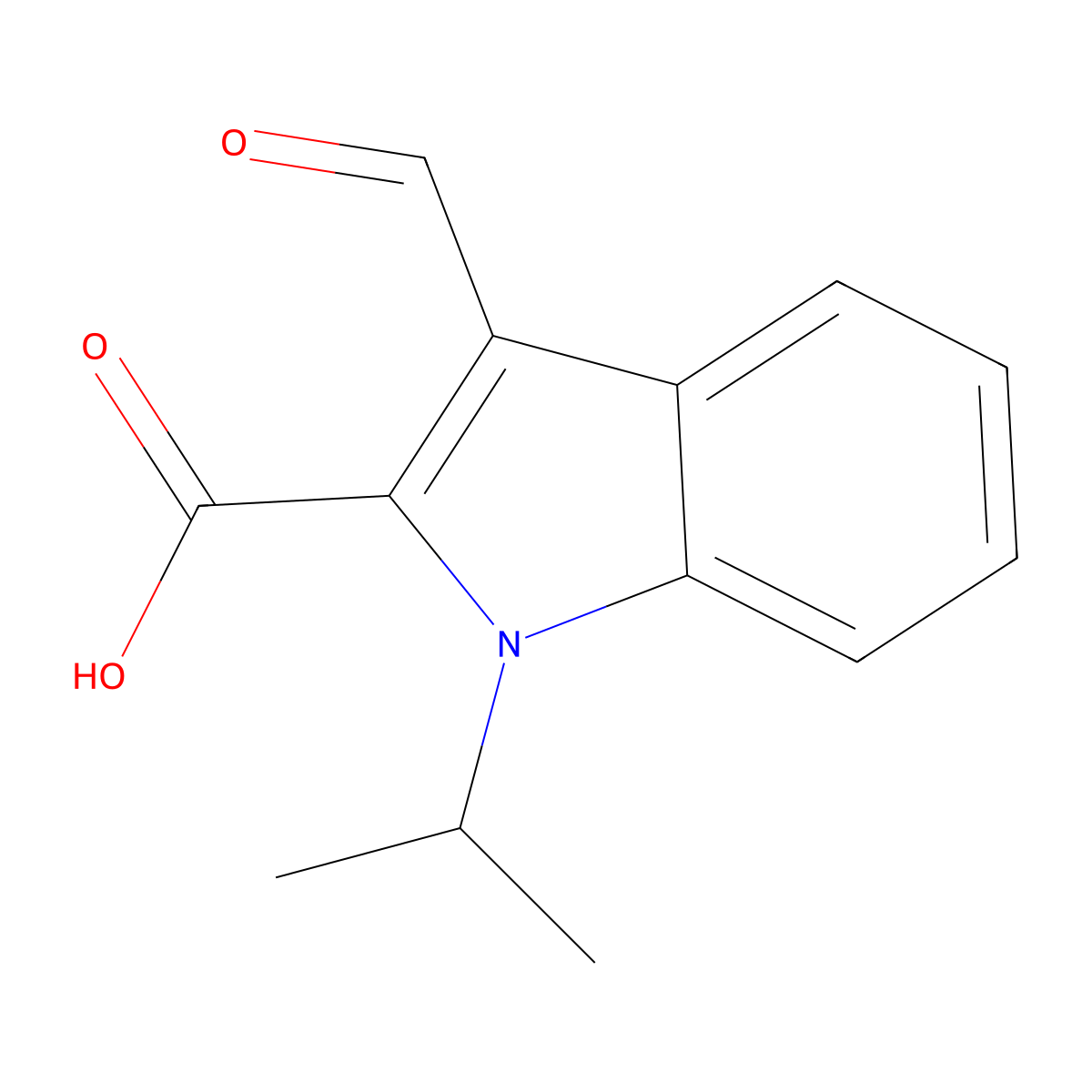 3-Formyl-1-(propan-2-yl)-1H-indole-2-carboxylic acid molecular structure, CAS 78358-24-4