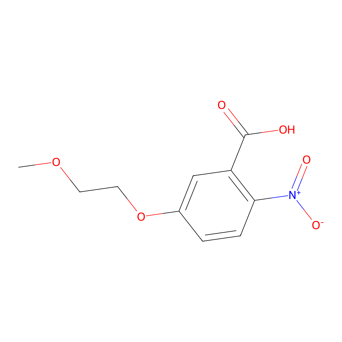 5-(2-Methoxyethoxy)-2-nitrobenzoic acid molecular structure, CAS 78361-13-4