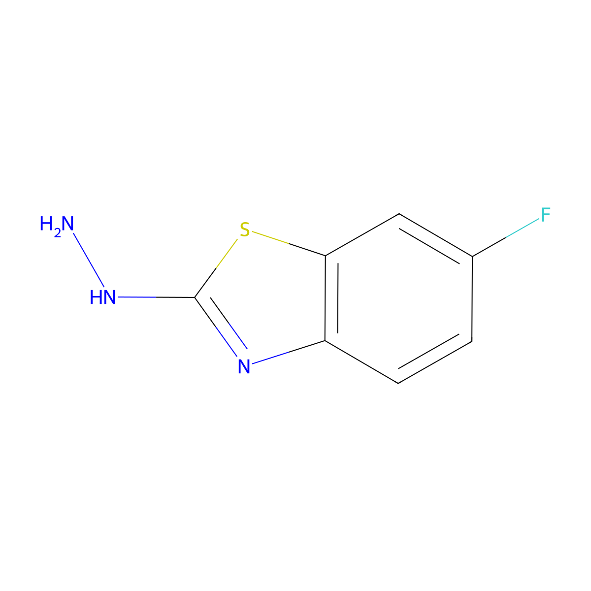 6-Fluoro-2-hydrazinyl-1,3-benzothiazole molecular structure, CAS 78364-55-3