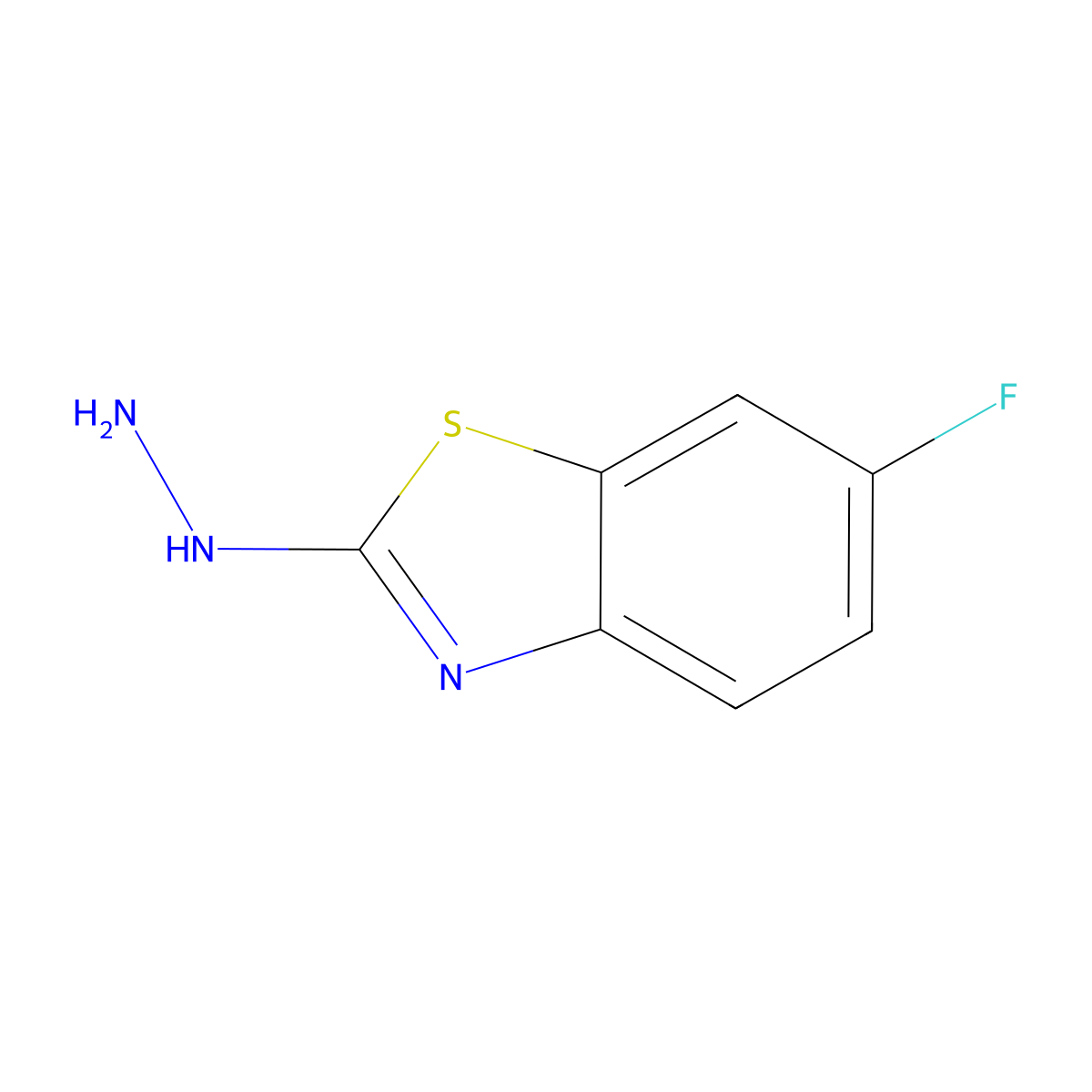 6-Fluoro-2-hydrazinyl-1,3-benzothiazole molecular structure, CAS 78364-55-3