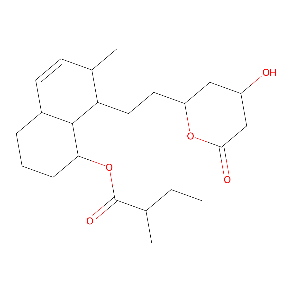 Dihydrocompactin molecular structure, CAS 78366-44-6