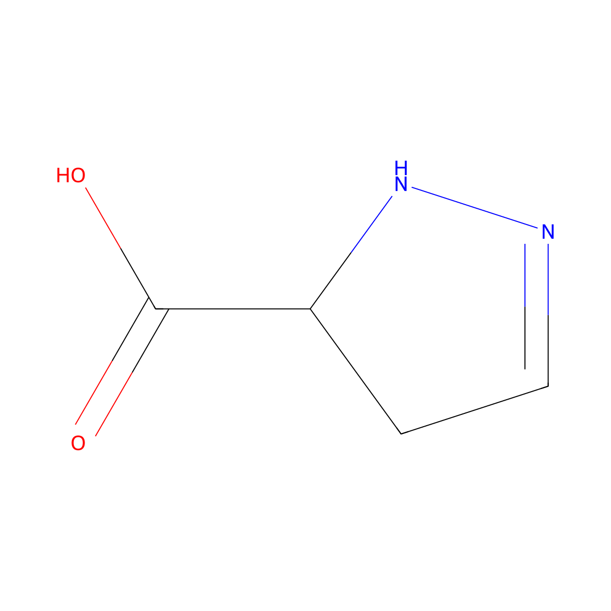 4,5-dihydro-1H-pyrazole-5-carboxylic acid molecular structure, CAS 78367-79-0