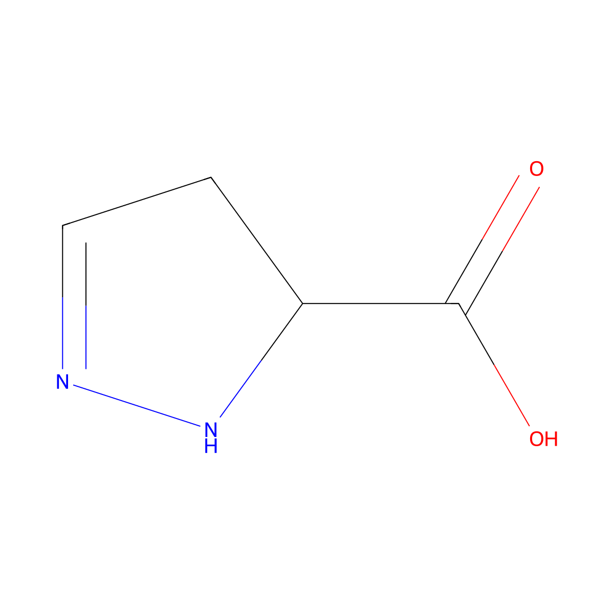 4,5-dihydro-1H-pyrazole-5-carboxylic acid molecular structure, CAS 78367-79-0