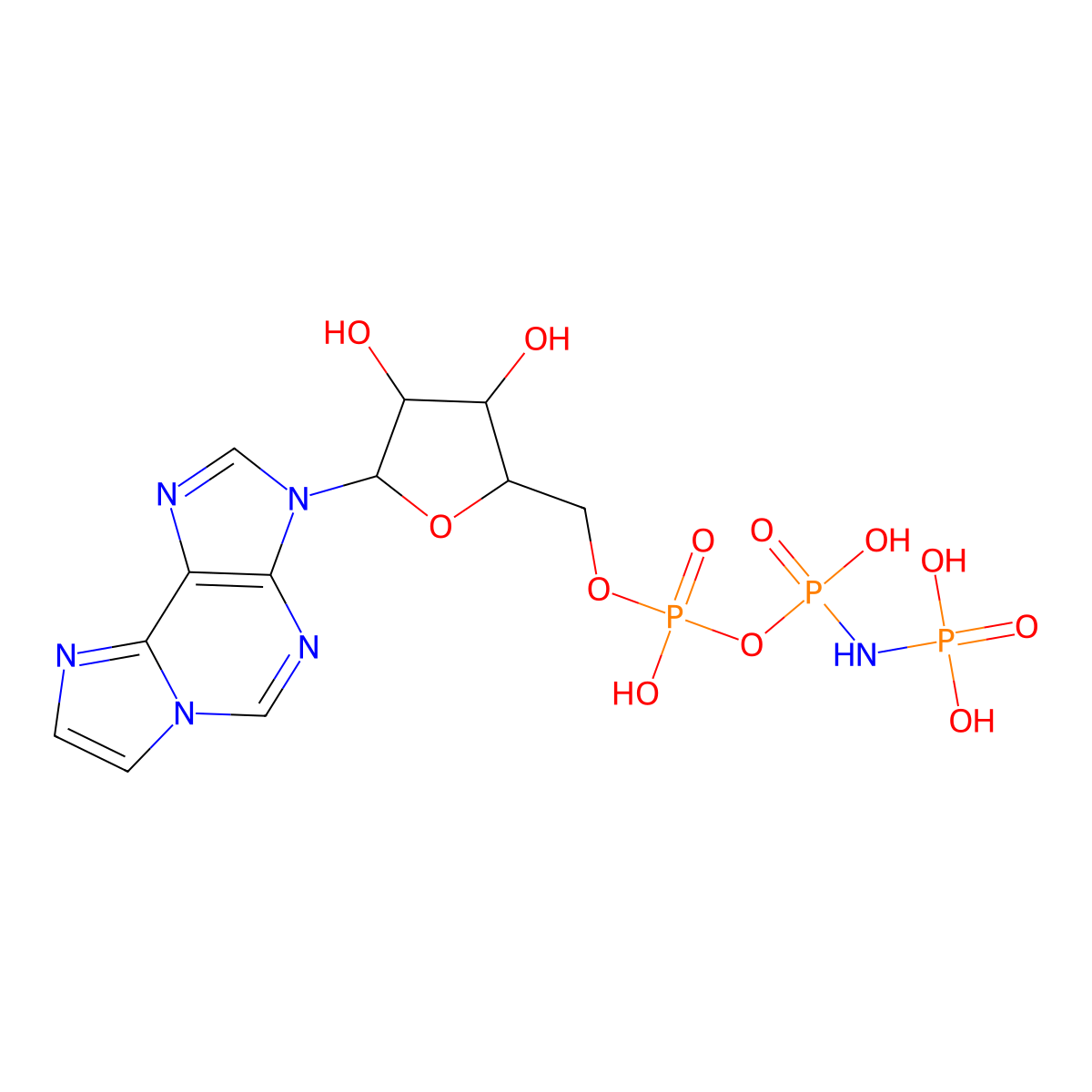Ethenoadenylyl imidodiphosphate molecular structure, CAS 78368-53-3