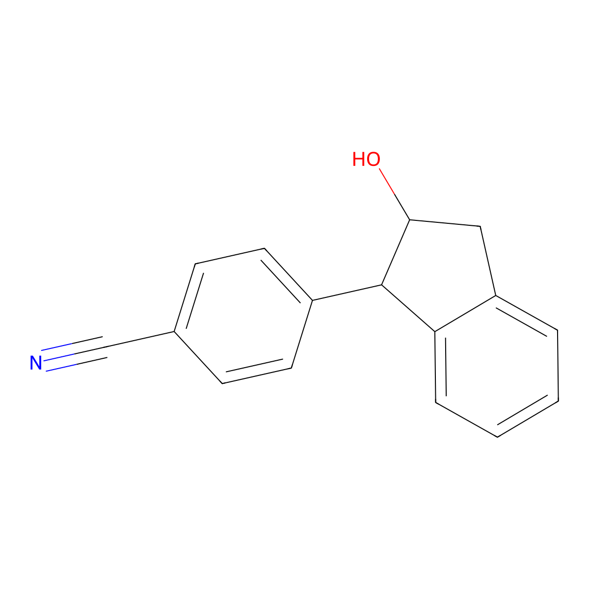 4-(2-Hydroxy-2,3-dihydro-1H-inden-1-yl)benzonitrile molecular structure, CAS 78370-66-8