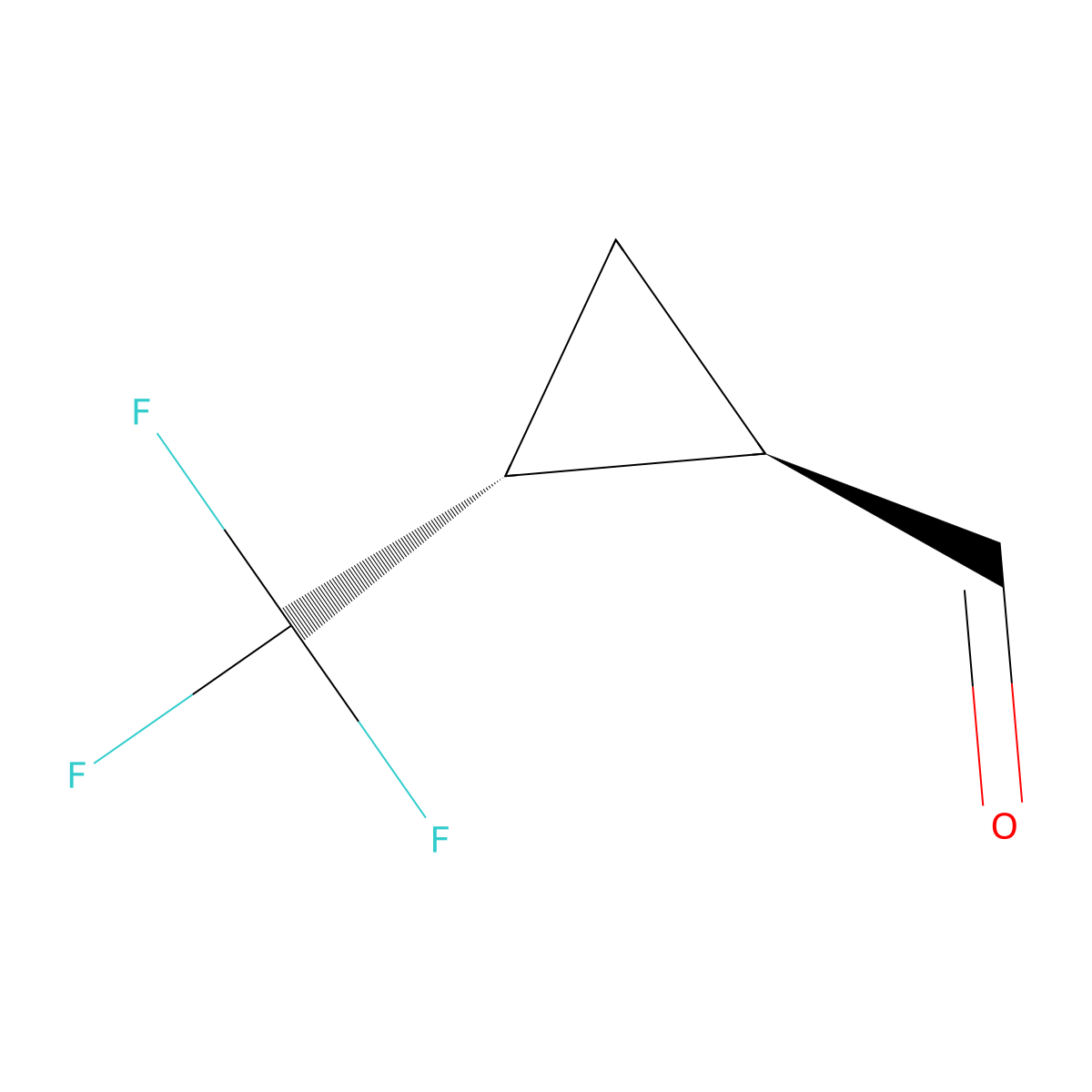 rac-(1R,2R)-2-(trifluoromethyl)cyclopropane-1-carbaldehyde molecular structure, CAS 78376-97-3