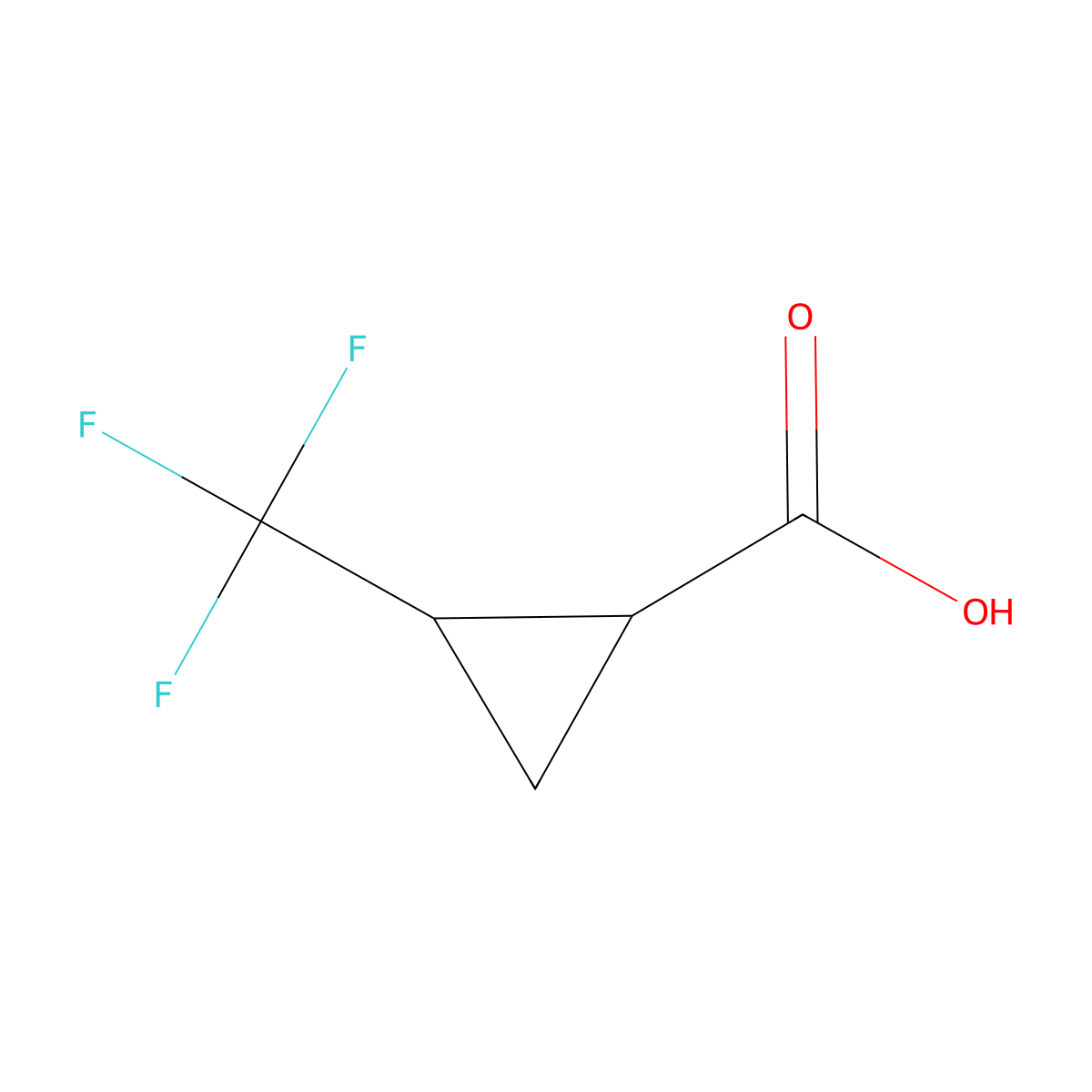 rac-(1R,2R)-2-(trifluoromethyl)cyclopropane-1-carboxylic acid molecular structure, CAS 78376-99-5