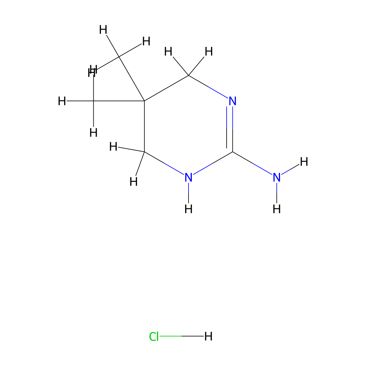 5,5-Dimethyl-1,4,5,6-tetrahydropyrimidin-2-amine hydrochloride molecular structure, CAS 78383-27-4