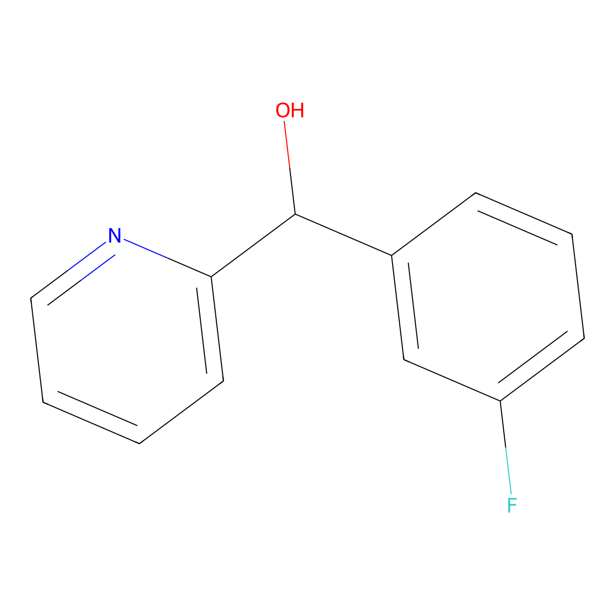 (3-Fluorophenyl)(pyridin-2-yl)methanol molecular structure, CAS 78383-61-6