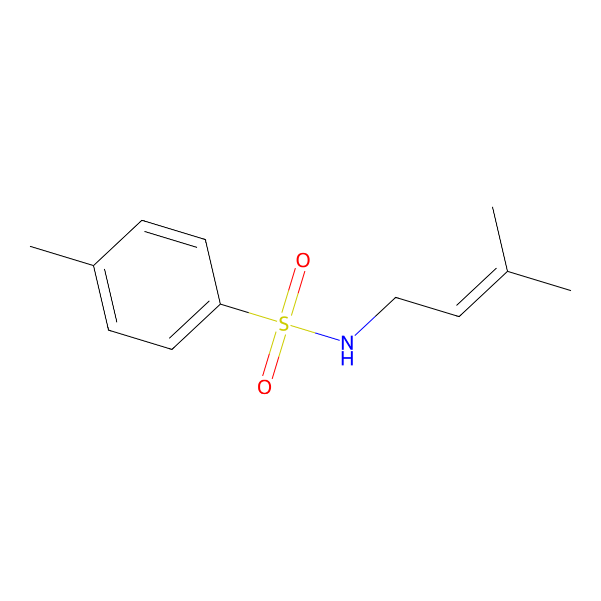 4-methyl-N-(3-methylbut-2-enyl)benzenesulfonamide molecular structure, CAS 78388-19-9