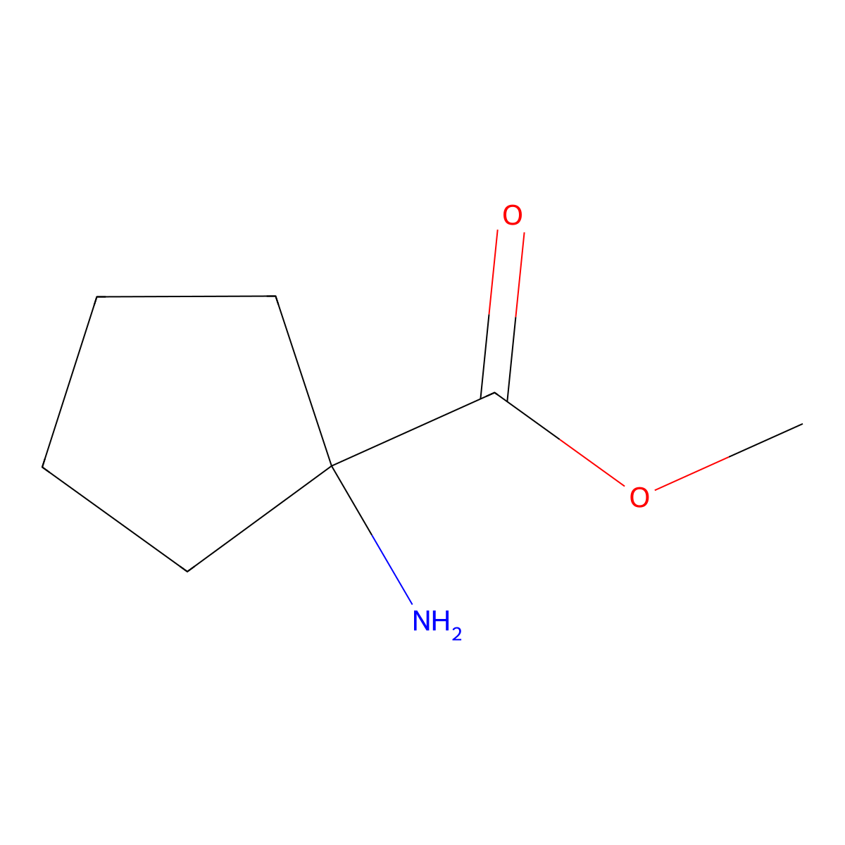 Methyl 1-amino-1-cyclopentanecarboxylate (H-Ac5c-OMe) molecular structure, CAS 78388-61-1