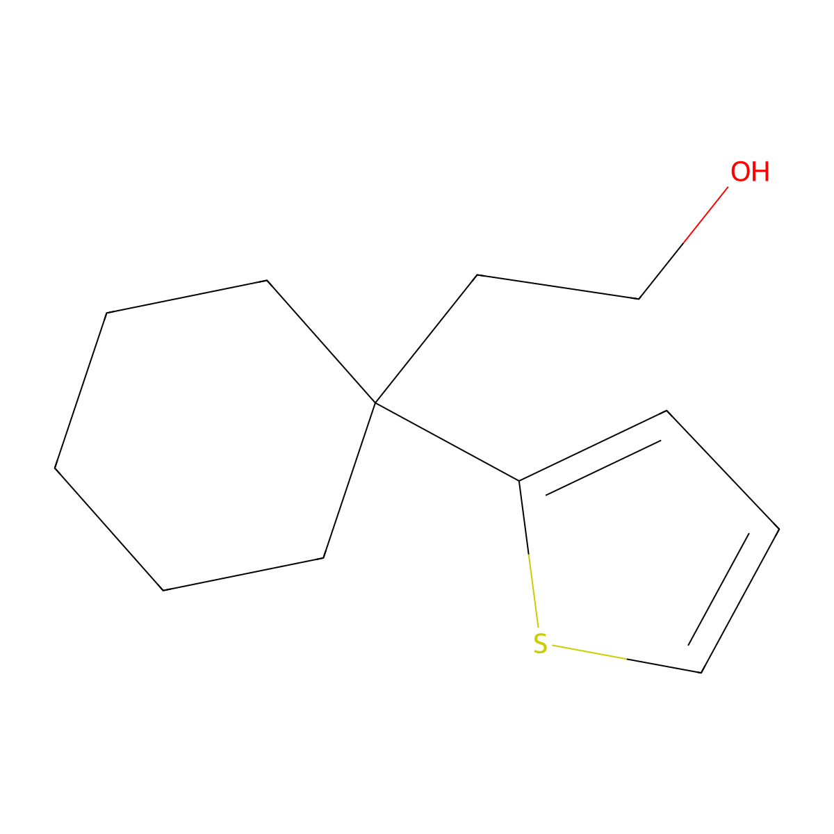 2-(1-Thien-2-ylcyclohexyl)ethanol molecular structure, CAS 78388-93-9