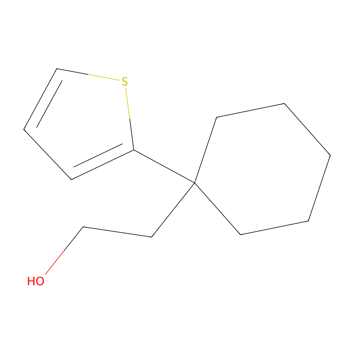 2-(1-Thien-2-ylcyclohexyl)ethanol molecular structure, CAS 78388-93-9