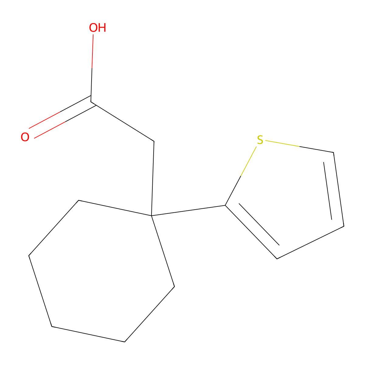 (1-Thien-2-ylcyclohexyl)acetic acid molecular structure, CAS 78388-94-0