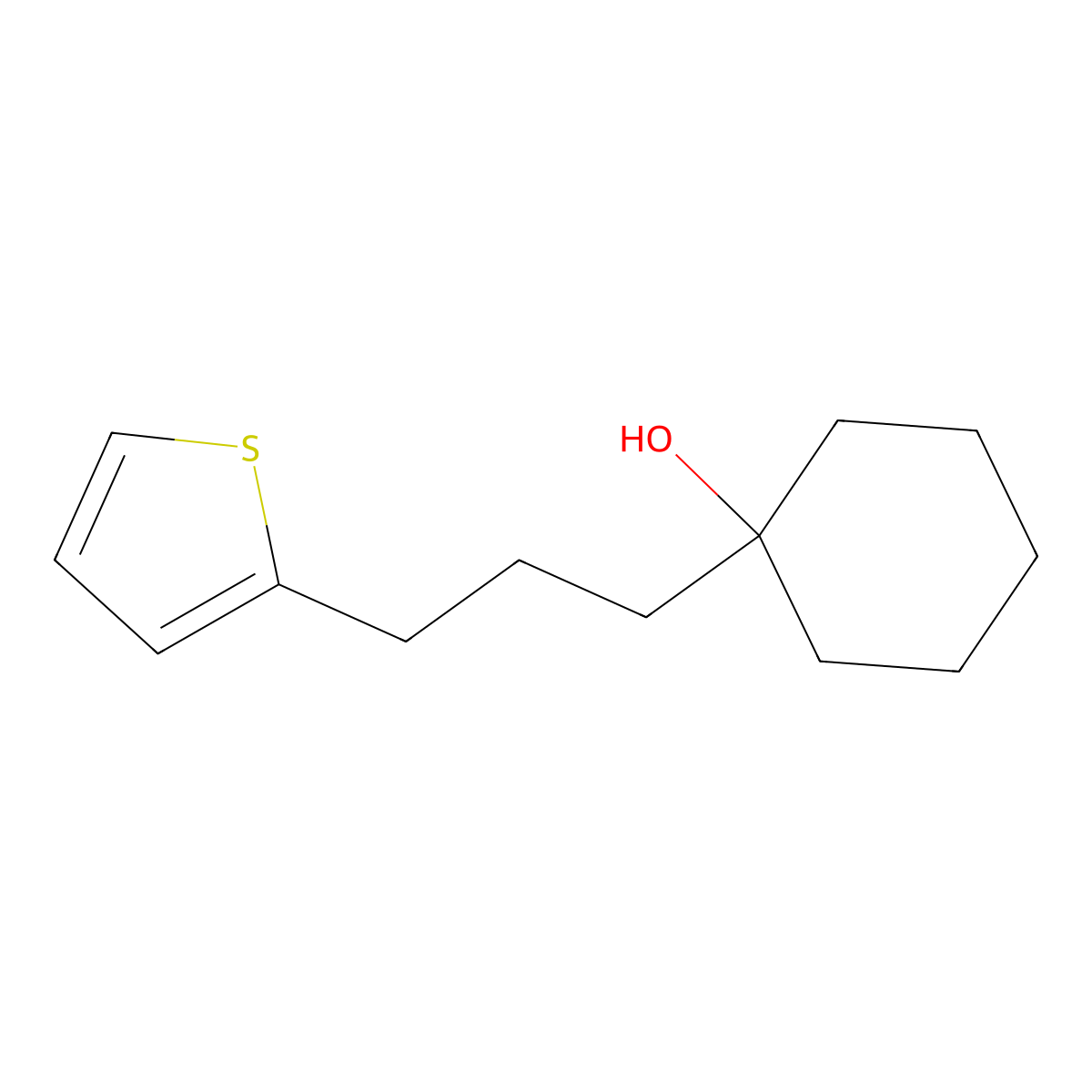 1-(3-Thien-2-ylpropyl)cyclohexanol molecular structure, CAS 78389-06-7
