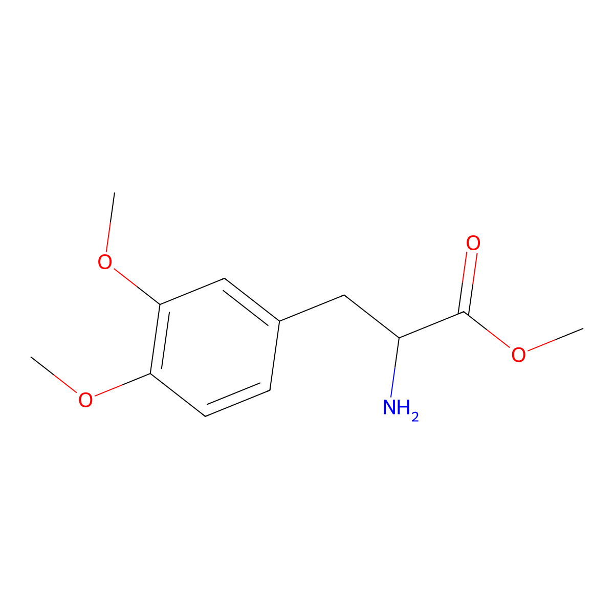 Methyl (R)-2-amino-3-(3,4-dimethoxyphenyl)propanoate molecular structure, CAS 78392-35-5