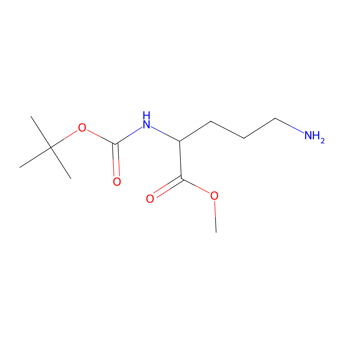 (S)-Methyl 5-amino-2-((tert-butoxycarbonyl)amino)pentanoate molecular structure, CAS 78397-39-4
